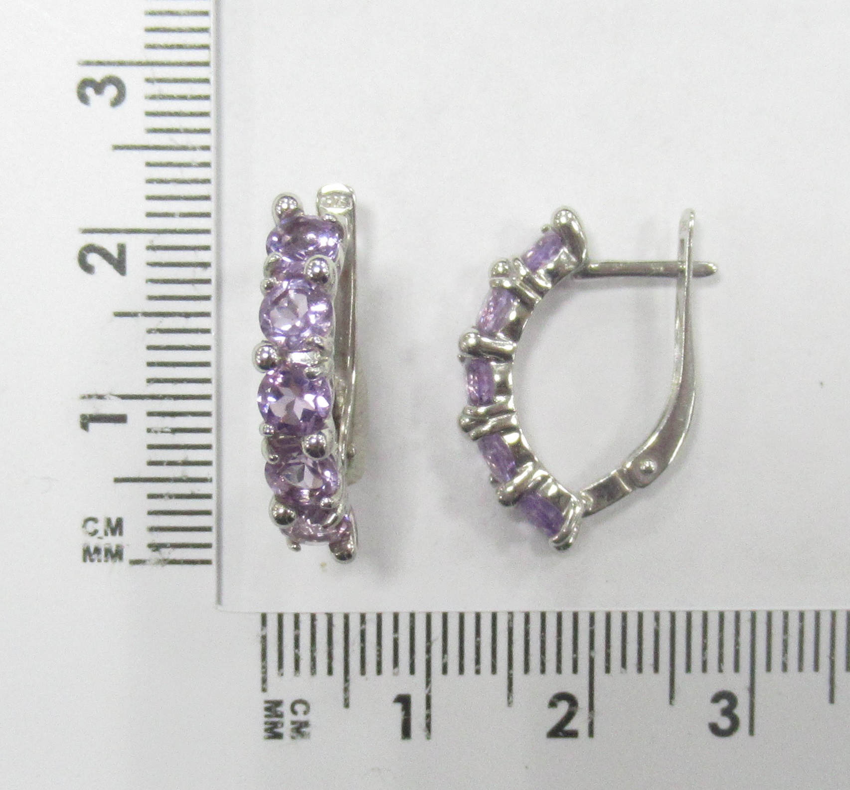 Серебряные серьги 925 пробы; вставки 10 Аметист;